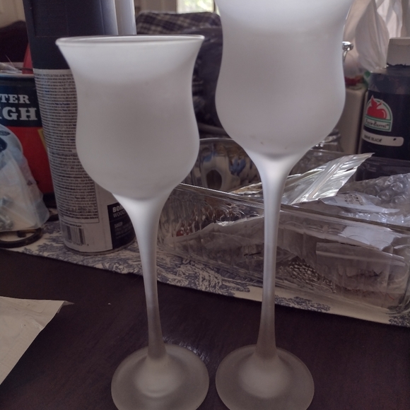 Frosted Floral Candle Holders PartyLite Shabby Chi - Picture 5 of 6